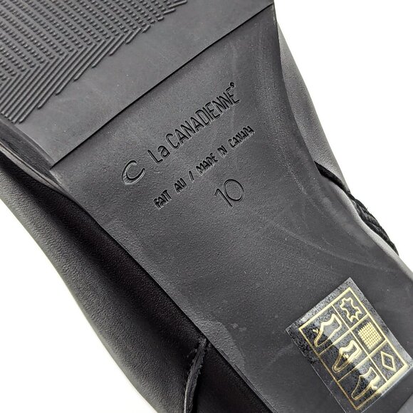 La Canadienne Women Tahlia Black Leather Dressy Office Heel Boots size 10 - Picture 10 of 11
